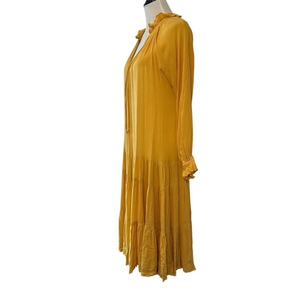 Anthropologie En Elly oversized Tiered Yellow Maxi Dress in extra small - Picture 4 of 14